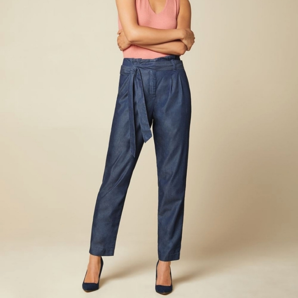 RW&Co. High Waisted Denim Paper Bag Pant 0